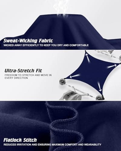 Thermal Underwear For Men Long Johns Fleece Lined Base Layer Navy Blue L — view 6