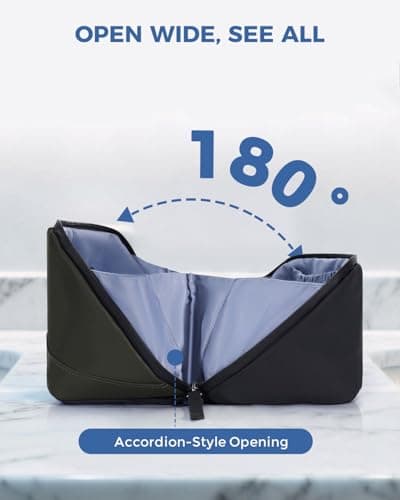 WANDF Toiletry Bag for Men Travel Wash Bag PU Leather Toiletry Organizer with Detachable Waterproof Hanging Pouch Open-Flat Dopp Kit Shaving Bag with Wet Pocket for Travel Accessories (Army Green) — view 5