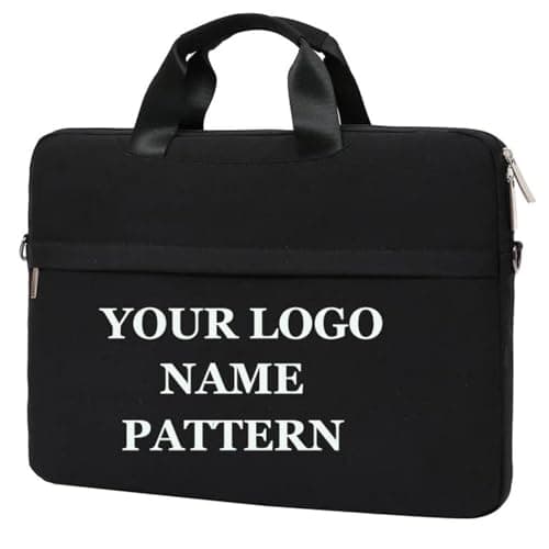 Custom Logo Laptop Bag 13.3/14/15.6 Inch Laptops Professional Briefcase Portable Work Bag with Photo Name Printing Color2,40.5 * 3 * 30cm