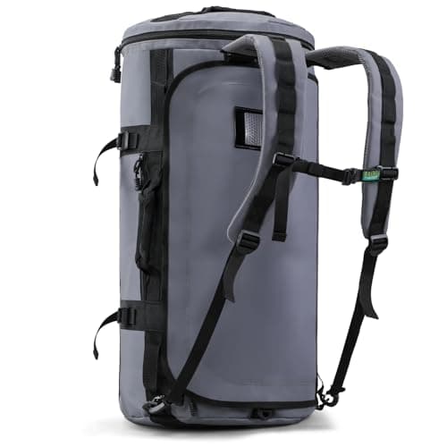 Haimont Heavy Duty Convertible Travel Duffel Backpack, 90L Grey