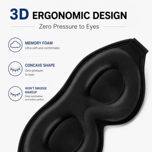 ALASKA BEAR Sleep Mask Deep Contoured Eye Cups for Women and Men — view 4