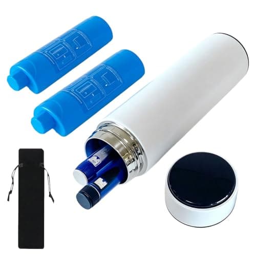 NKFBEV Insulin Cooler Travel Case, TSA Approved Insulin Pen Case with Digital Temperature Display, Portable Insulin Travel Case, Refrigerated Medicine Travel Bag, Holds 1-3 Insulin Pens (White)