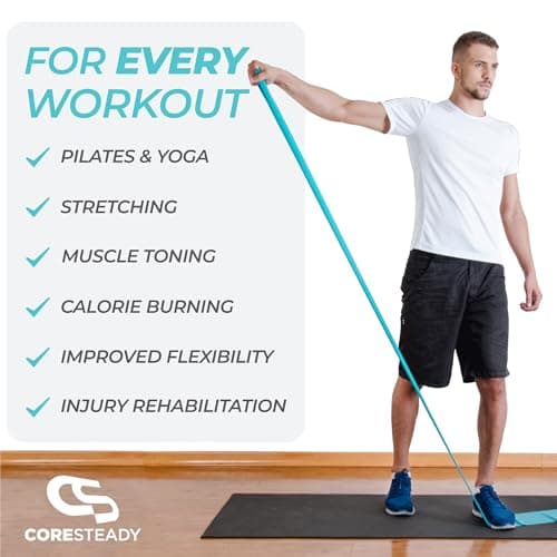 Coresteady Resistance Band For Men & Women - Exercise Band to Build Strength, Flexibility, Muscle & Tone - For Fitness, Stretching, Pilates, Physio & Yoga - With Exercise e-Guide — view 2