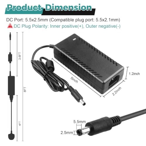 LeTaoXing Universal 15V 4A Power Supply Adapter 60W for Neewer Right Light — view 2