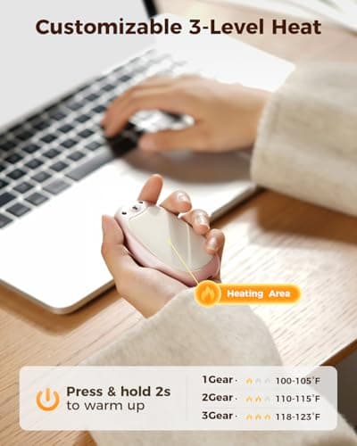 Bearwind Rechargeable Hand Warmers 2 Pack, Magnetic Pocket Warmer, Pink — view 3