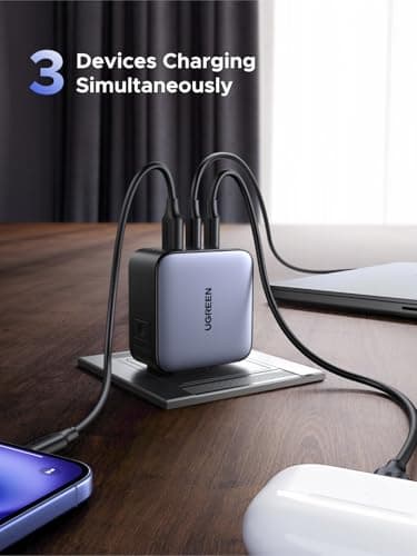 UGREEN Universal Travel Adapter 65W 3-Port Fast Charger with US/UK/EU Plugs with Retractable USB C to USB C Cable 100W 1M, Charging Kit for MacBook Pro/Air, iPhone 17/16/15, iPad, Galaxy S26/S25 — view 2