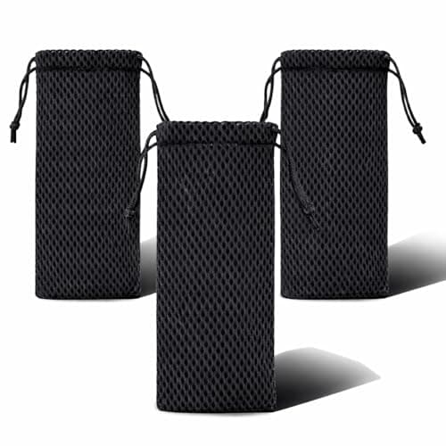 Lunpoem 3PCS Storage Bag Drawstring Carrying Case Cover Holder Protective Lightweight Travel Storage Case Breathable Carrying Cover for Mobile Devices Accessories Cables Power Bank and More