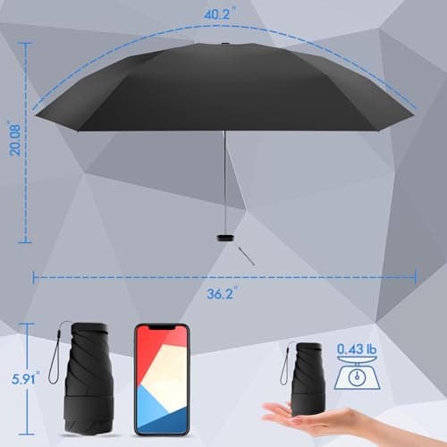 Copulan Mini Travel Umbrella, UPF 50+ Compact Fits in Purse — view 2