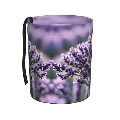 MDATT Lavender Flower Car Trash Can Leak-Proof Organizer For Long Road Trips And Family Vacations
