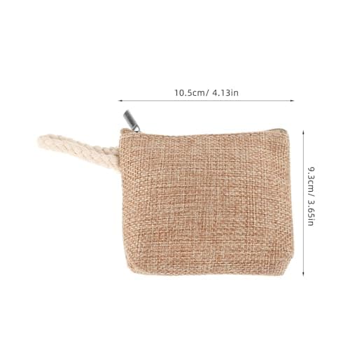 TOYANDONA Compact Beige Travel Pouch for Women, Cotton and Linen Coin Wallet with Zipper, Easy to Clean Money Purse Suitable for Daily Use and Portable Organiser — view 2