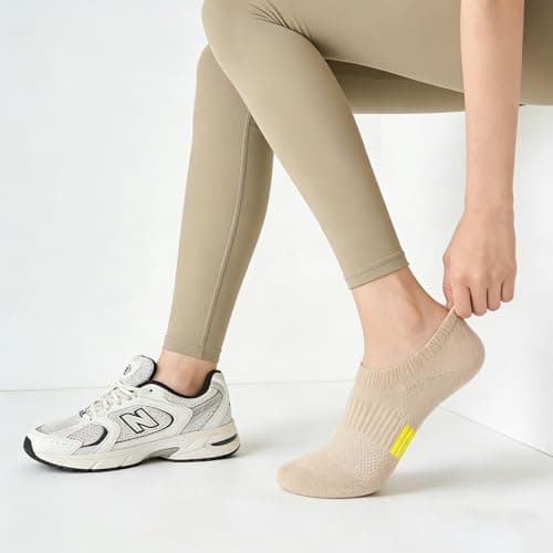 LXEASYGO 10 Pairs Invisible Trainer Socks for Women Non-Slip Silicone Stripes Ladies Girls Low Cut No Show Running Ankle Socks (UK, Alpha, One Size, Regular, Regular, 10 Pairs Skin) — view 2