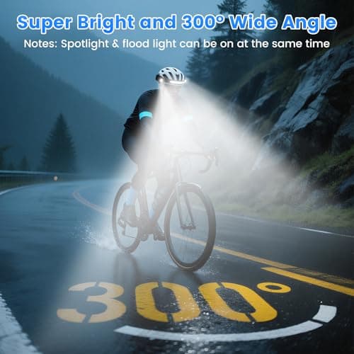 Head Torch Rechargeable,Headlamp with Red Light 2XPE and 260°Wide Beam — view 2