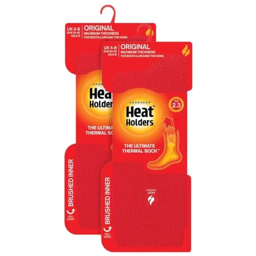 HEAT HOLDERS 2 Pack Ladies Thermal Socks Warm Winter Socks for Womens | Ladies Original Socks (4-8, Red) — view 4