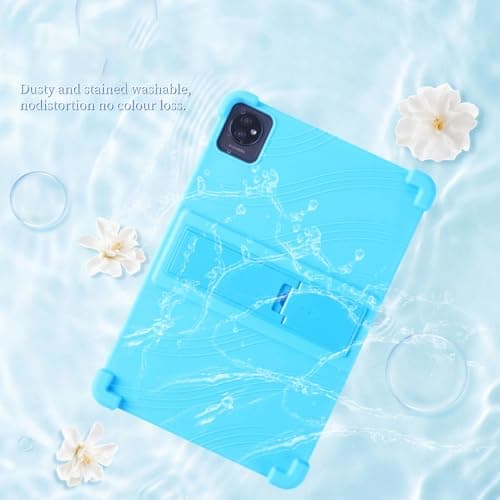 INSOLKIDON Compatible with Case for Blackview Tab 30 WiFi 10.1 inch tablet, Full Coverage Ultra Slim adjustable Stand Silicone Shockproof Lightweight Protective Cover Case (Sky Blue) — view 5