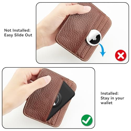 Airtag Wallet Holder 2 Pack - Ultra Thin & Flexible Air tag Card Case for Passport, Handbag,Backpack Wallet, Clutch, Pocket (Black, Airtag Not Included) — view 3
