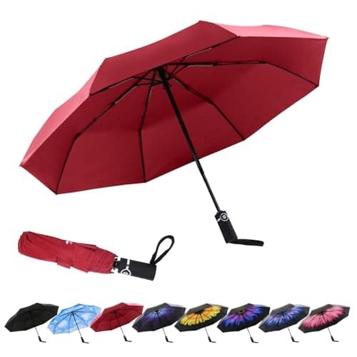 SY Compact Travel Umbrella Automatic Windproof Umbrellas Strong Compact Umbrella in Rain for Women Men