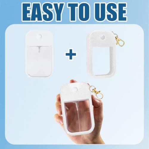 JBUQEG 3 Pcs Hand Sanitizer Spray Case, Silicone Case with Keychain, for Hand Sanitizer Spray, 1Fl Oz, 30ml, Portability Size, Suitable for Travel, Work, School, Outdoor — view 4