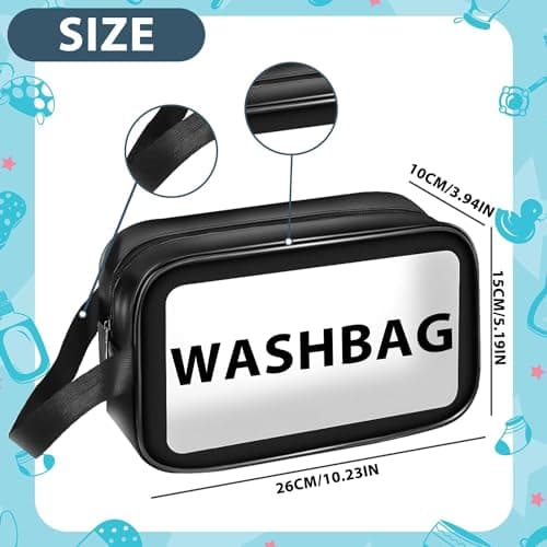 Toiletry Bag Clear Wash Bag Waterproof Makeup Bag Travel Cosmetic Bags Toiletry Bags Bathroom Organizer with Handle Zipper for Women and Girls — view 2