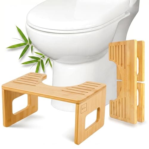 Folding Natural Bamboo Toilet Stool for Adults - Toilet Stool