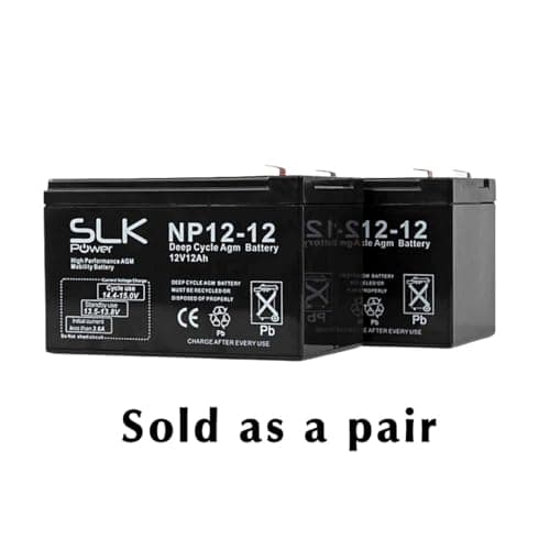 SLK Power Mobility Scooter AGM Battery Pair of 2 x 12v 12ah Reliable And long Lasting Replacement Batteries For Electric Scooters And Wheelchairs — view 5