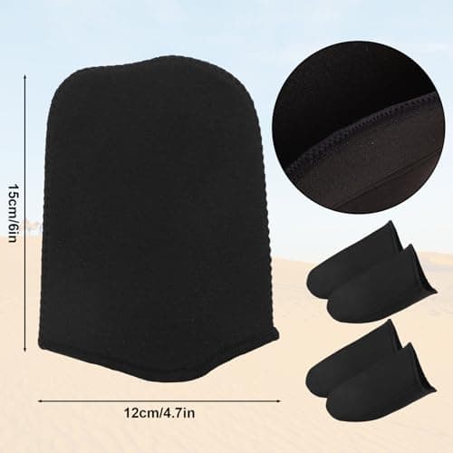 1 Pairs Neoprene Toe Warmers, Reusable & Comfortable Thermal Toe Covers for Ice Bath Cold Plunge Cycling Hiking Winter Sports & Work Boots (Black, Worn Inside Shoes) — view 2