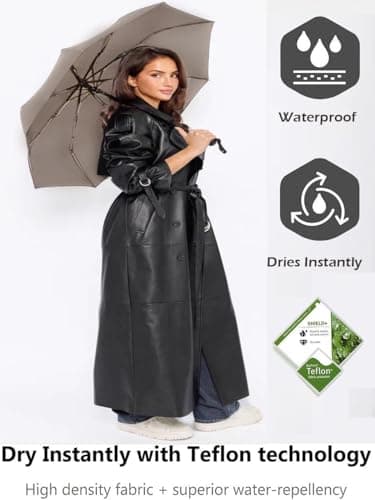 UK-UNIQUE Windproof Travel Umbrella - Compact, Light, Automatic, Strong and Portable - Wind Resistant, Small Folding Backpack Umbrella for Rain - Men and Women (Light Grey) — view 5