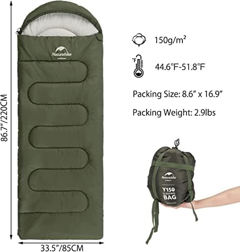 Naturehike Camping Sleeping Bag for Adults, Backpacking Compact Rectangular Sleeping Bags, Lightweight for Camping, Hiking 3 Seasons for Hiking, Travel and Office — view 2
