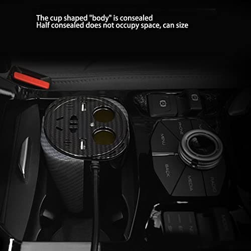 150W Car Power Converter with Voice Controlled LED Colorful Atmosphere Light USB Charging Converter Aluminium Alloy Cup Shaped — view 2