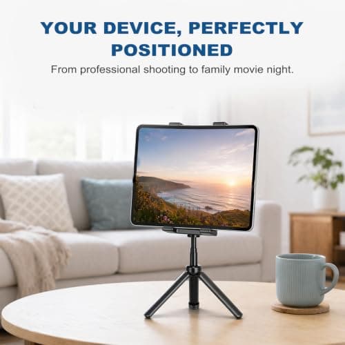 Lyyixbix Tripod Mount Adapter, 120mm Universal Tablet Clamp Holder (Black) — view 5