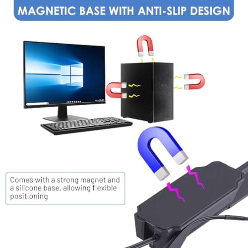 WiFi 6E Tri-Band 2.4GHz 5.8GHz 6GHz Wifi Antenna Booster Magnetic Base Antenna Aerial for PC Desktop Computer ASUS ROG Strix Gaming Motherboard Tri Band Hotspot Network Range Extender Booster Supaeria — view 3