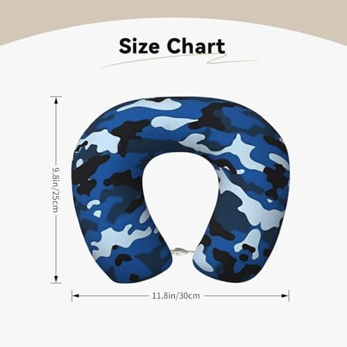 GaJher Blue Camo U-Shaped Memory Foam Travel Pillow - Neck Support for Home, Office, Car, Airplane Travel - Lightweight — view 5