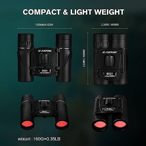 Flintronic 8 x 21 HD Telescope Mini Binoculars Waterproof Portable, Foldable Compact Pocket Size Small and Lightweight for Adults Hunting, Sightseeing, Bird Watching, Hiking, Camping — view 2
