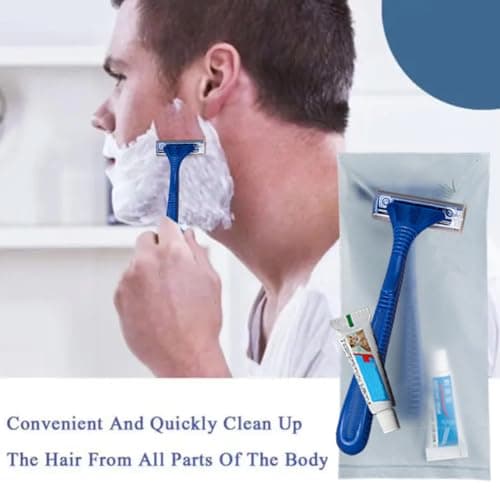 20Pack Luxury Sensitive Skin Travel Disposable Razors Kit with Shave Cream; Individually Wrapped; Clean and Hygienic; Guest Shaving Razor for Hotel, Salon,Spa,Home Care and Travel — view 6