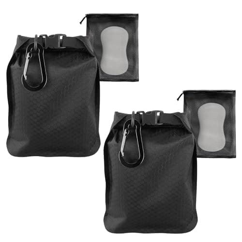SHYSBV 2 Pack Travel Soap Bag Waterproof Leakproof, Black