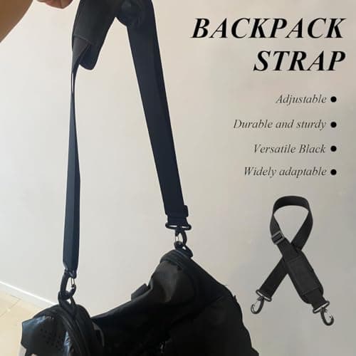 JFGDVW Bag Straps, Adjustable Replacement Padded Shoulder Bag Strap, Universal Cross Body Bag Straps, For Luggage, Laptop Bags,Messenger Briefcases, Handbags, And Sports Gear (Black) — view 3