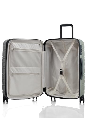 Nere - Stori - ABS Hard-Shell Suitcase Collection - 8-Spinner Wheels - Self-Repairing Zip - Built-in TSA Combination Lock - Expanding Luggage (Khaki, Large) — view 4