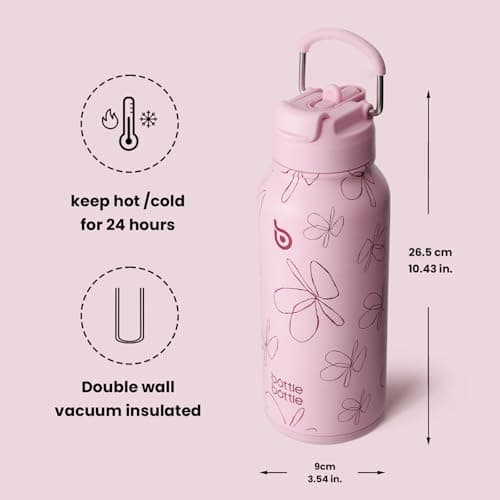 BOTTLE BOTTLE Insulated Water Bottle 950ml Stainless Steel with Straw and Pill Box — view 5