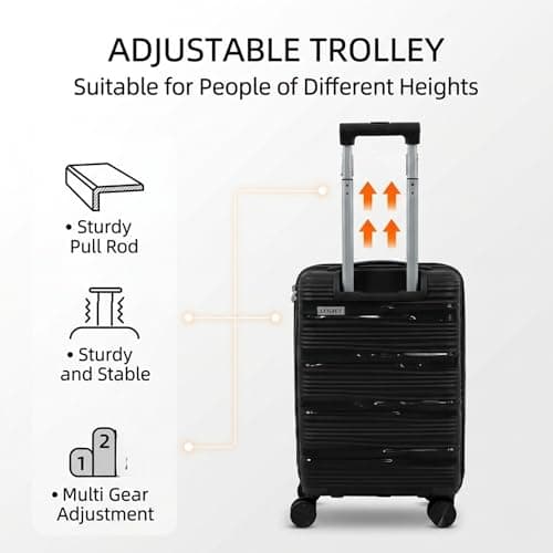 LUGJET 55x40x20 Ryanair Priority Cabin Suitcase, Also for EasyJet, Jet2, Lightweight,ABS Hard Shell, Durable 4-Wheel Cabin Case, Carry-On Size 10kg Hand Luggage, Travel Bag — view 6