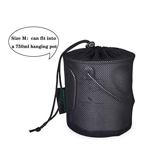 iBasingo Mesh Drawstring Bag Stuff Sacks with Cord Lock, Black 5 Pack BVP02 — view 3