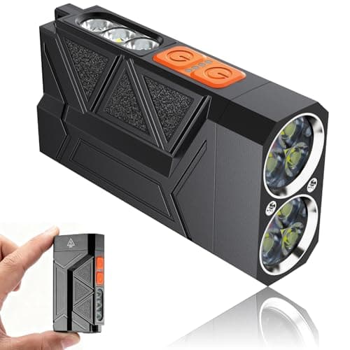 GnohGnoh Rechargeable Torch,EDC Tactical Flashlight with RGB Light,1500 Lumens Ultra Bright Travel Torch, Camping Flashlight for Outdoor, 5 Modes with Memory Function Pocket Light CSD1