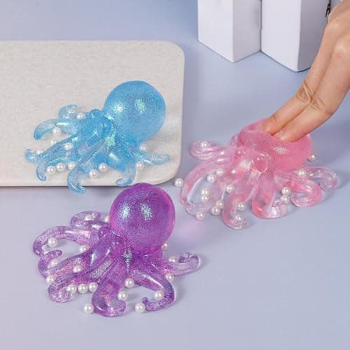 5.1 In Sparkling Octopus Stress Ball, Octopus Sensory Fidget Toy For Anxiety Relief, Squeez Stress Cute Animal sugar toys stress animal For stress rubber travel toys toys octopus classroom toy — view 5