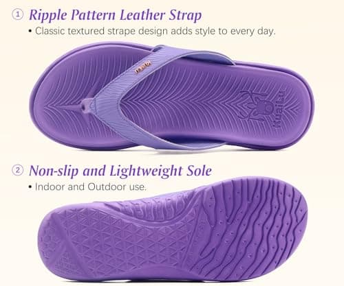 KuaiLu Womens Arch Support Flip Flops Yoga Mat Cushioned Orthopedic Sandals — view 5