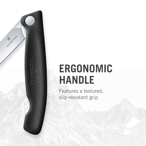 Victorinox Swiss Classic Foldable picnic knife for hiking, fruit, vegetables, bread rolls, sausage, with straight blade, extra sharp, Black — view 3