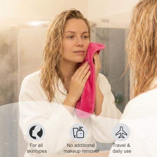 Lanjue 7-Pack Mixed Makeup Remover Cloths Set, Reusable Flannel Face Towels — view 3
