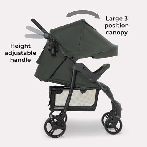 My Babiie MB30 Pushchair – from Birth to 4 Years (22kg), Easy Compact Fold, Large Shopping Basket, Adjustable Handle, Stroller Includes Cup Holder, Rain Cover – Forest Green — view 4