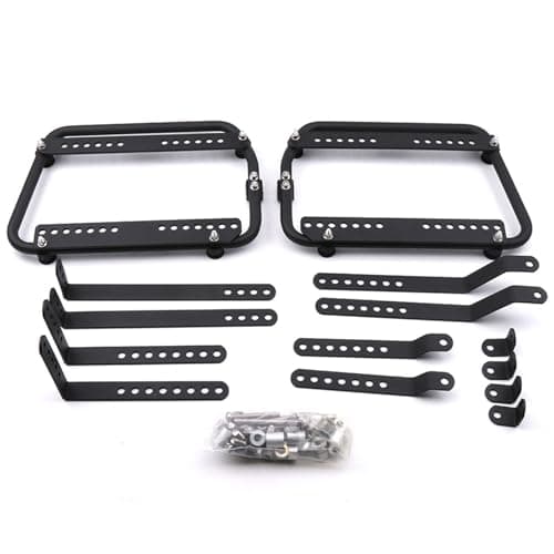 2024 Upgrade Pannier Rack Universal Motorcycle Side Box Bracket Motor E-Bike Side Luggage Boxes Steady Frame Kits Motorbike Rear Trunk Luggage Rack, Stainless Steel, Matte Black — view 2
