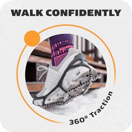 YakTrax Men's Walk & Grips for Walking Shoes, Elastic Rubber Strap 1 2mm Steel Coils Provides Traction In Ice Snow, Black, Large UK — view 4
