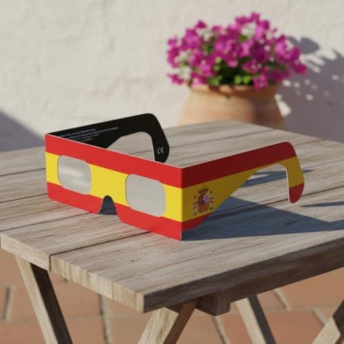 Solar Eclipse Glasses ISO 12312-2 & CE Certified – Safe Solar Viewing for Direct Sun & August 2026 Eclipse | Paper Cardboard Frame, Made in EU | For Kids & Adults | 10 Pack | ES — view 6