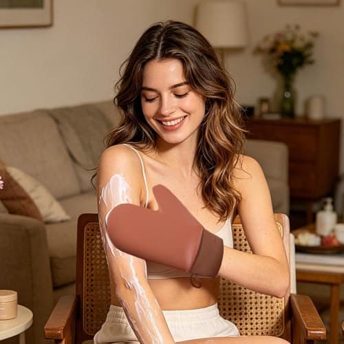 Tan Glove Applicator, Faux Leather Sunscreen Glove — view 5