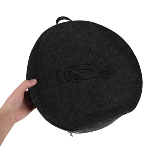 DEARMAMY Portable Ev Charging Cable Storage Bag with Felt Material, Wide Opening Design and Thoughtful Compartments for Travel and Garage Use, Safeguarding against Wear and Impacts — view 4